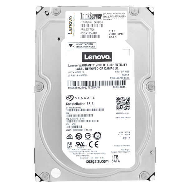 Festplatte Lenovo 1TB ST1000NM0033 7200RPM 128MB Sata III 3,5" 0C44499 03T7726