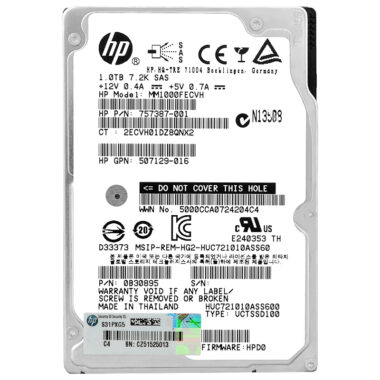Festplatte HP MM1000FECVH 1TB 7200Rpm SAS II 2.5'' 757387-001