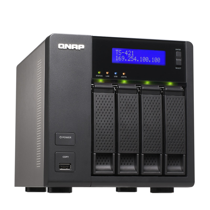 QNAP TS-421 2GHz 1GB DDR3 RAM 4x BAY 2x RJ45 – Bild 2