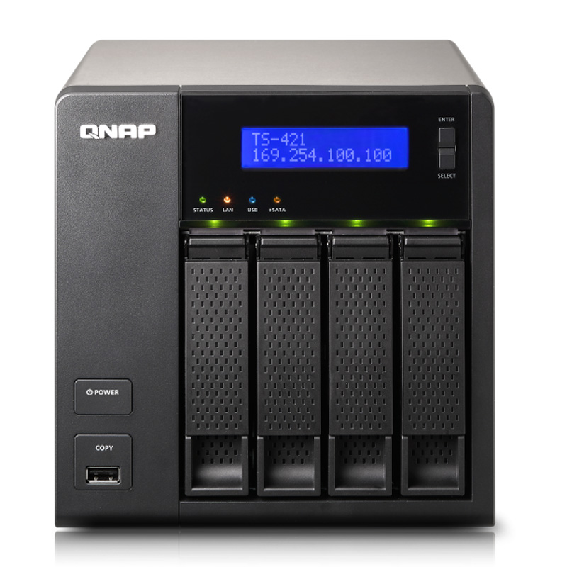 QNAP TS-421 2GHz 1GB DDR3 RAM 4x BAY 2x RJ45