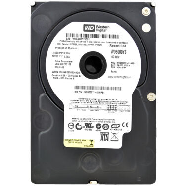 Festplatte Western Digital 500GB WD5000YS 16MB 7200RPM Sata II 3,5" Zoll