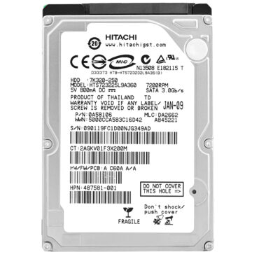 Festplatte HITACHI HTS723225L9A360 250Gb 16Mb Cache 7200 RPM Sata II 2,5" Zoll
